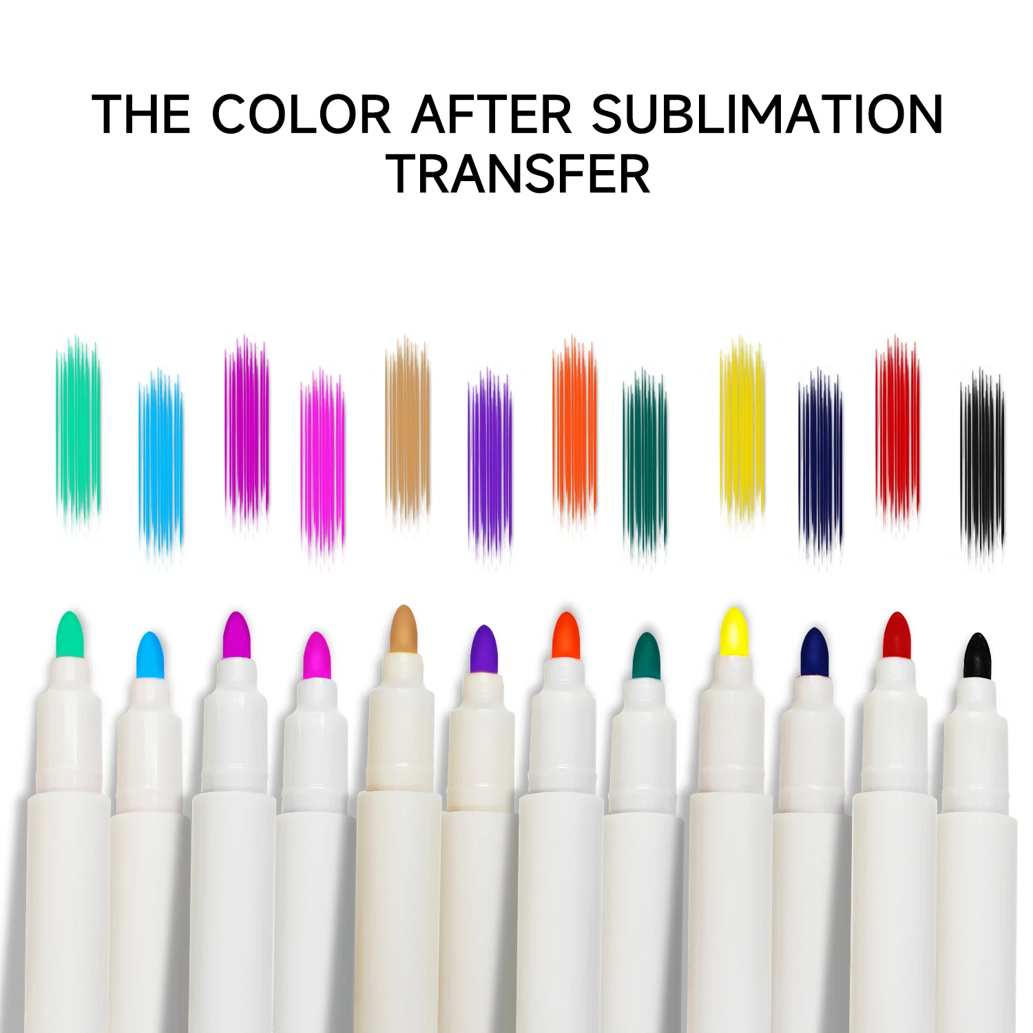 Kearing Iron On Heat Transfer Markers 12 Colors Permanent 2mm 1mm Tip Sublimation Ink Markers For Mugs T Shirts Diy Drawing