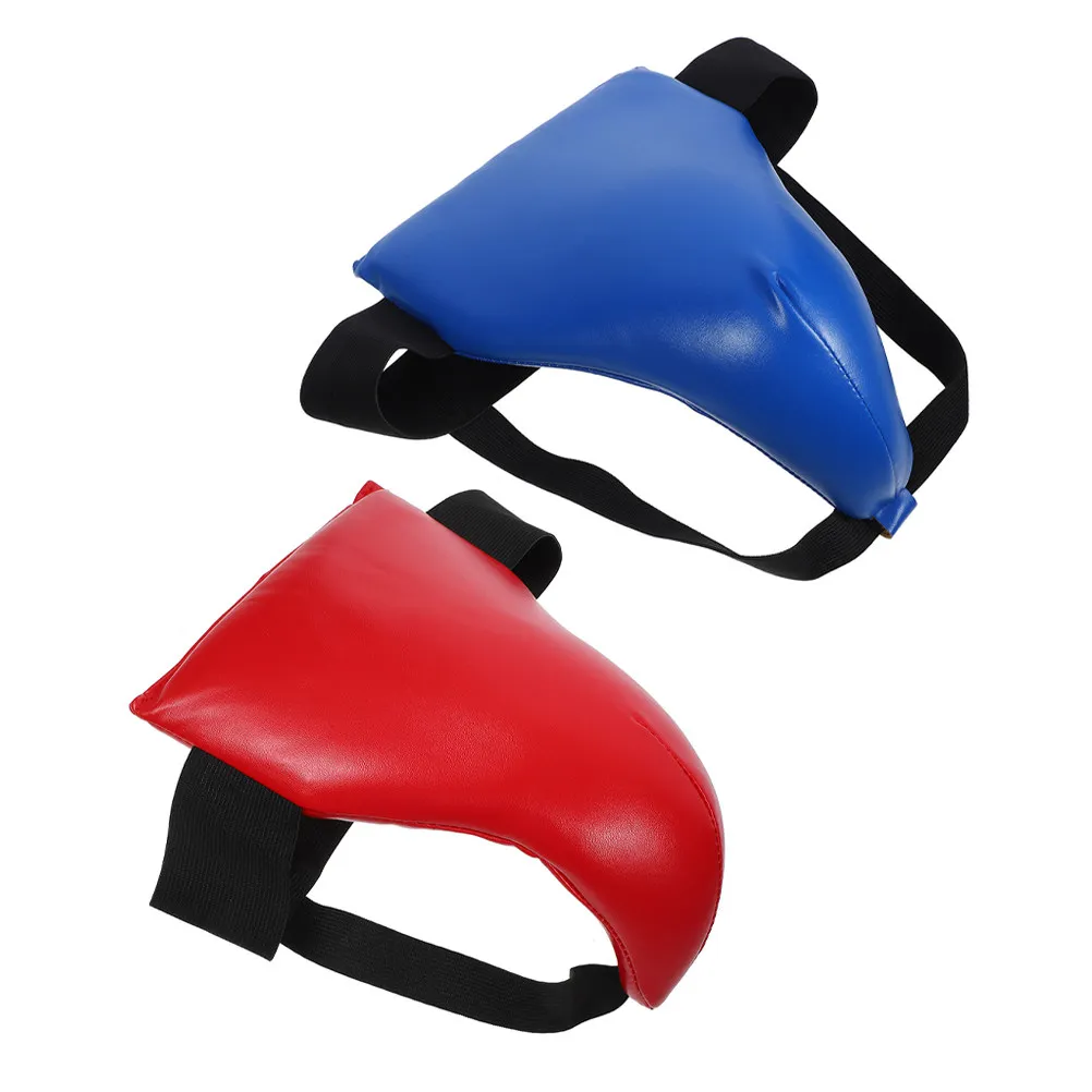 2Pcs Boxing Groin Guard Breathable Wear-Resistant Lightweight Sparring Protector Elastic Strap for Training
