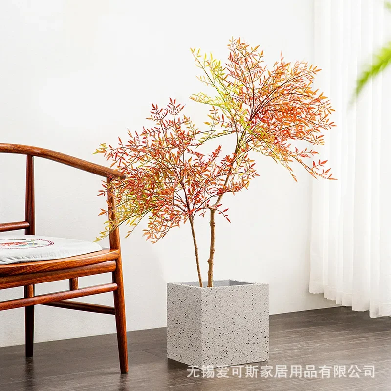 Modern Square Concrete Flower Pot Stone Paint Finish Light Luxury Ins Style for Outdoor Patio Balcony Courtyard Garden Decor