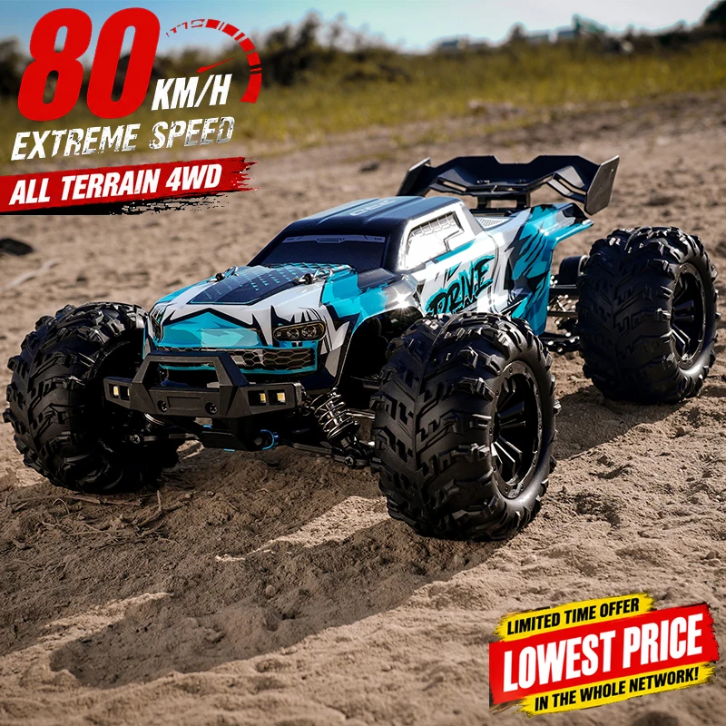 4WD 1:16 50-80KM/H RC Car With LED Remote Control Cars High Speed Drift Monster 4x4 Truck for Kids VS 144001 Toys