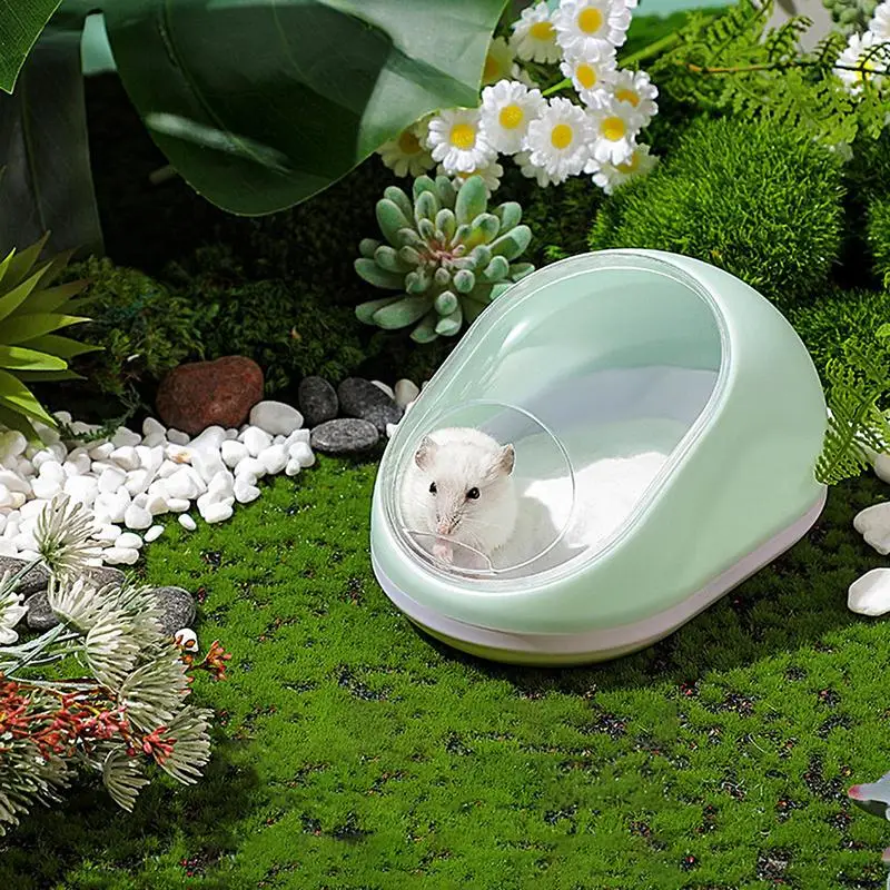 Hamster House Chinchilla Hamster Bathtub Box Transparent Beds Small Animal Habitat Hamster Bathing Bowl Sand Bath Box For Small