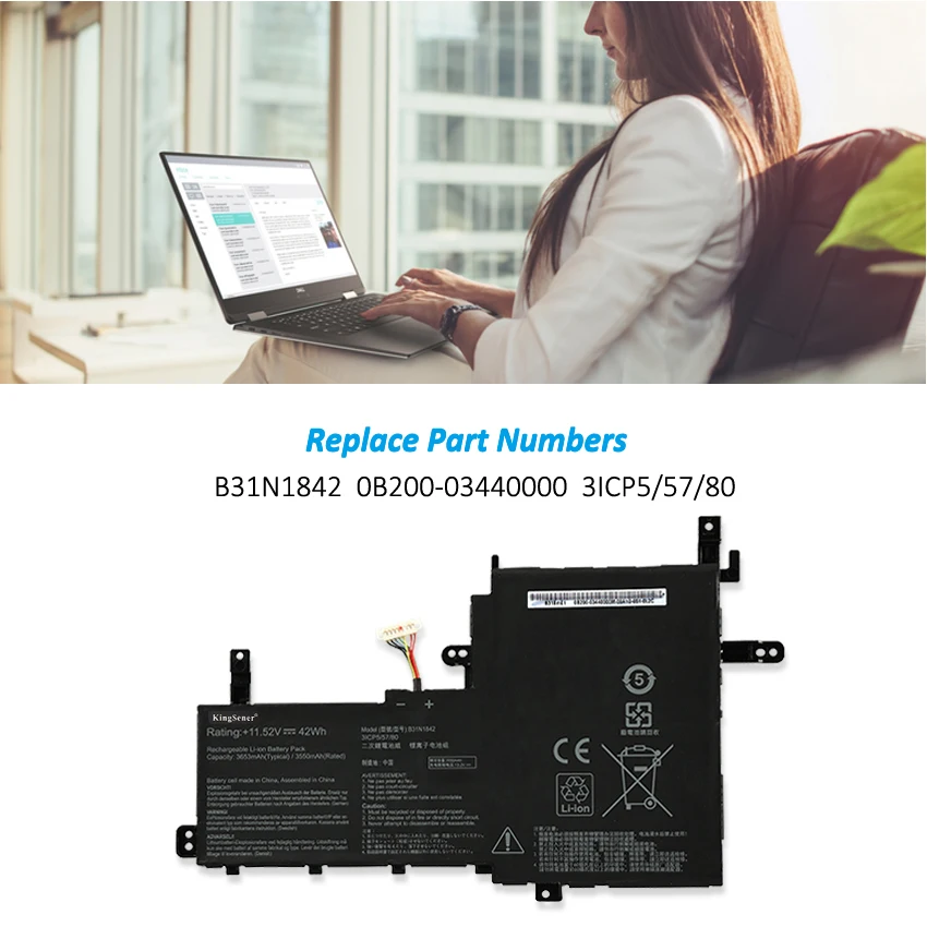 KingSener B31N1842 Laptop Battery For ASUS VivoBook F513EA F513EP F513IA K513E K513EA K513EP KM513UA M513IA M513UA S513EA S513F