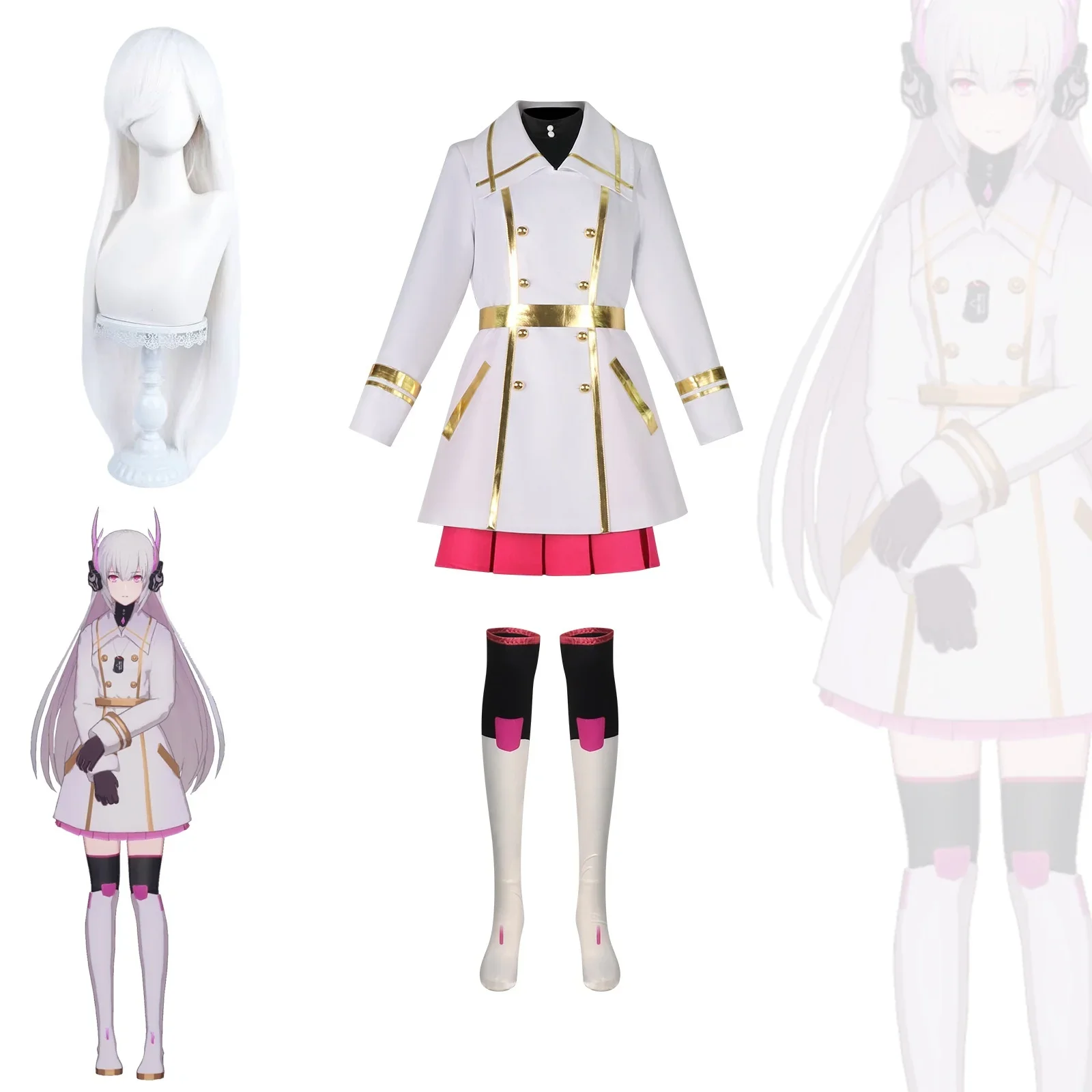 

Anime Punishing Gray Raven Liv Cosplay Costume Game Liv Costume Wig