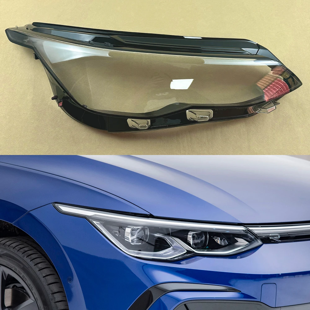 For Volkswagen VW Fit Golf 8 MK8 R-Line GTI 2021-2024 Headlight Cover Replacement Front Car Light Auto Shell Lampcover Lampshade