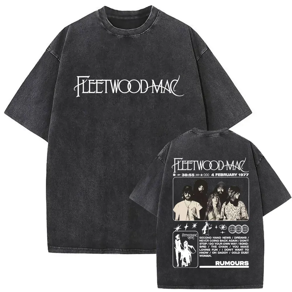 

Washed Vintage Rock Band Fleetwood Mac Rumours Graphic T-shirt Stevie Nicks T Shirt Men Women Casual Cotton Oversized T-shirts