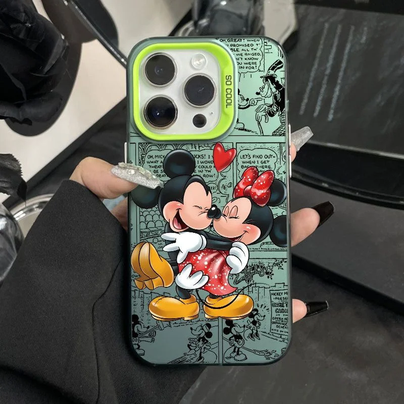 Funda Protectora Antigolpes con Diseño de Mickey y Minnie Bailando para iPhone 11, 12, 13, 14, 15, 16, 17 Pro Max Plus, 17 Air, para Parejas