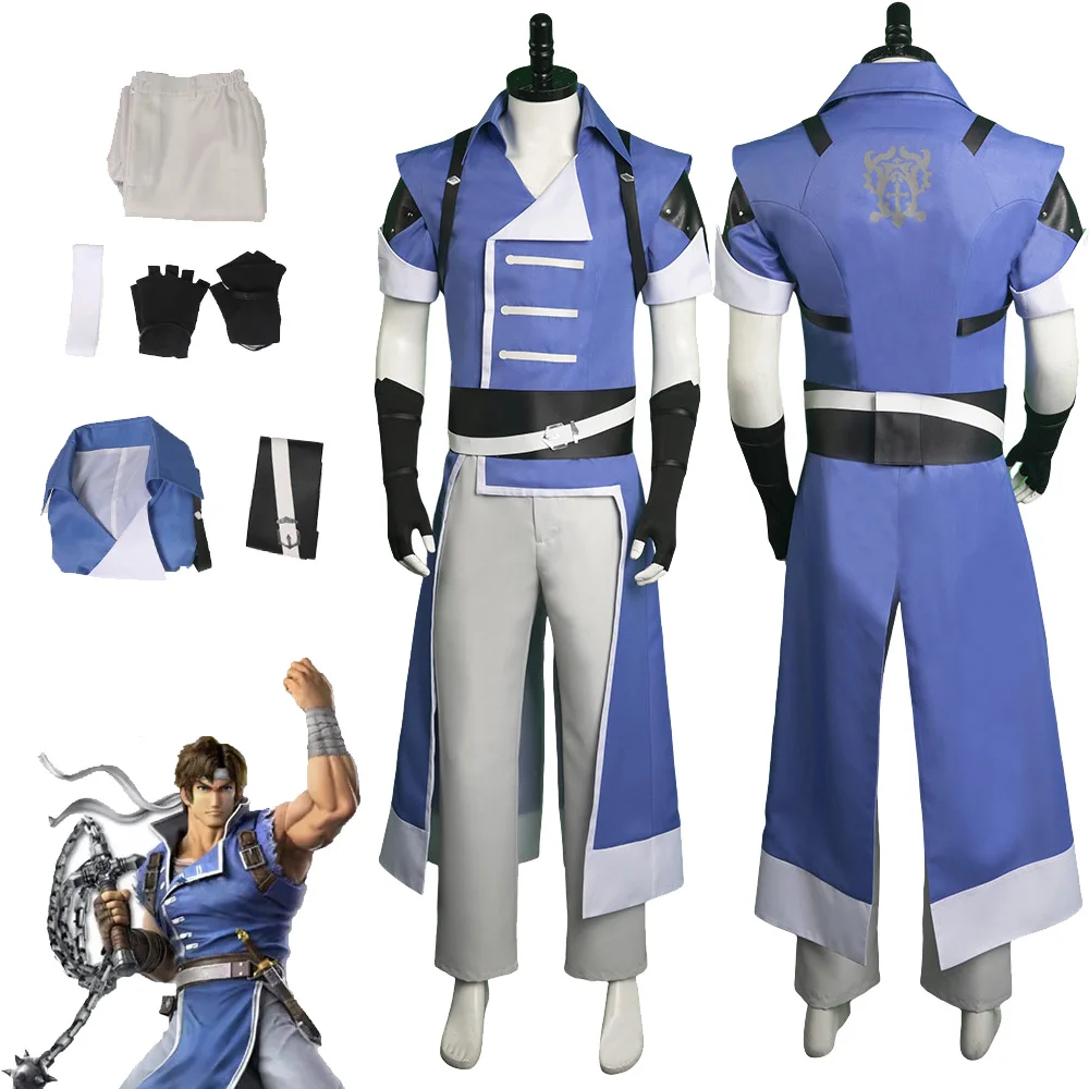 

Game Castlevania Cosplay Richter Belmont Costume Top Pants Men Male Clothing Outfits Fantasia Halloween Carnival Party Suit