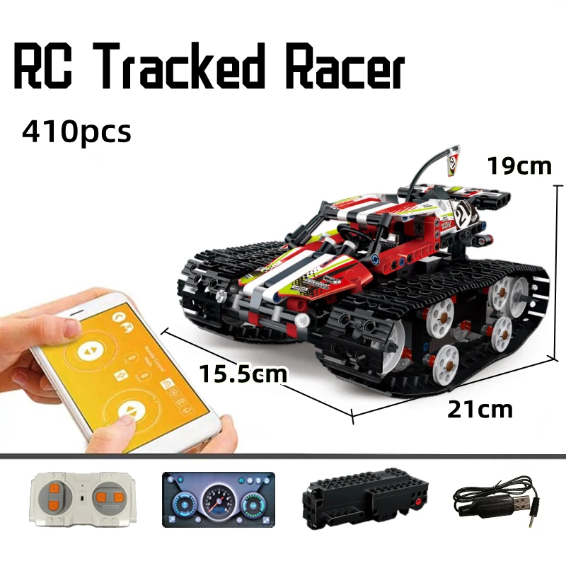 IN STOCK APP Remote Control Crawler Racing Car Tracked Racer Creativity MOC 42065 20033 Technolog Building Blocks Bricks Toys