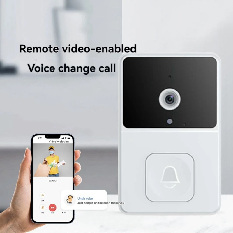 Video Wireless Smart Doorbell Kit Wifi Video Doorbell Camera Night Vision Two-Way Audio Cloud Storage Security Doorbell