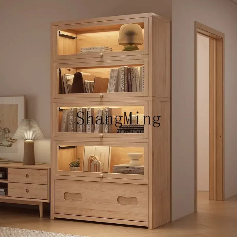 

ZYY solid wood dust locker integrated wall storage cabinet household floor locker with door