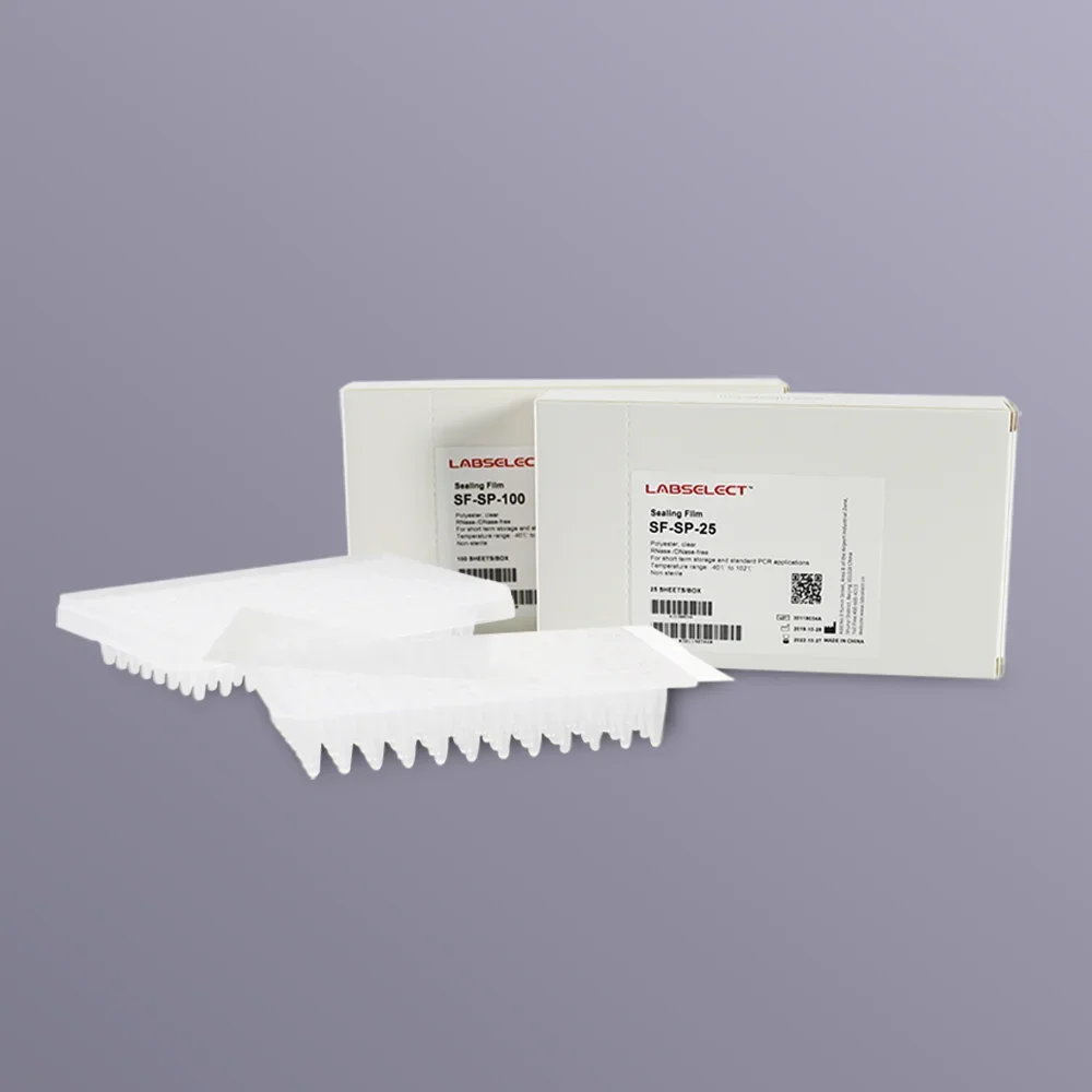 LABSELECT 25/100 Sheets of Box PCR Transparent Sealing Film Single Tear Edge Polypropylene Film Compatible with Microplates