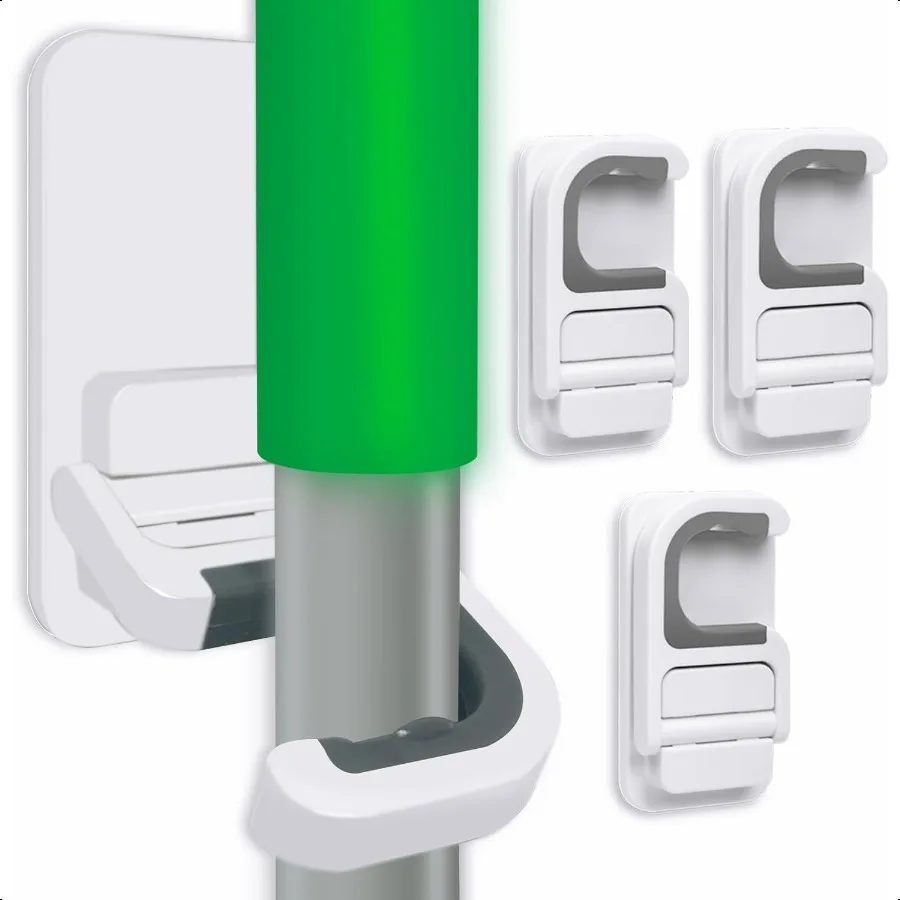 

3pack Broom and Mop Holder Wall Mount No Drill Mop and Broom Gripper Mop Handle Hanger Household Cleaning Organizer Holds up to