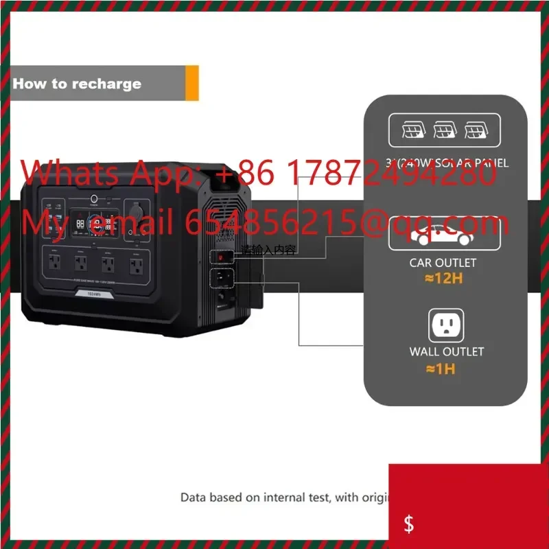 S1 2000W Portable Solar Generator, 1024Wh LiFePO4 Battery, Fast Charging for Outdoor CampingHome UPS Portable Power Station