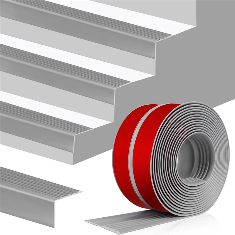 ABCA-Stair Edge Protector Vinyle Escalier Step Edge Protector Pour Extérieur Intérieur Gris