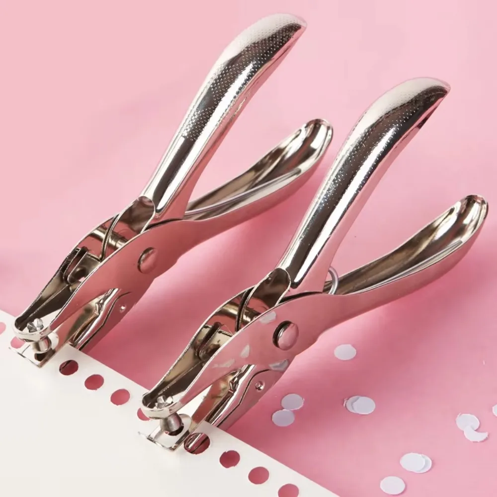 ManualMetal Single Hole Punch Paper Puncher Small Round Hole for Student Stationery Document Binding Flipbook Card Crafts Office