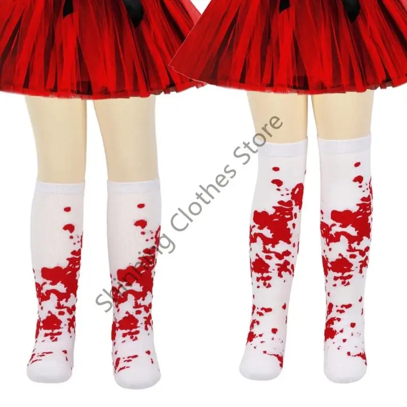 M68A Halloween Thigh High Stockings Knee Highs Socks Cosplay Festival Stockings Bloody Long Tube Socks Hosiery for Kids
