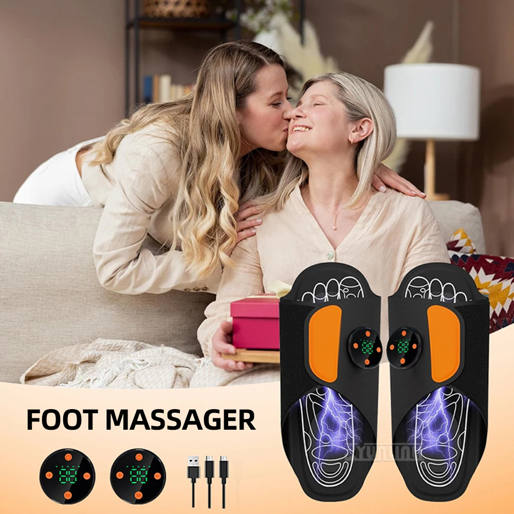 EMS Foot Massager Charging Portable Foot Massage Mat Micro Current Foot Therapy Slippers