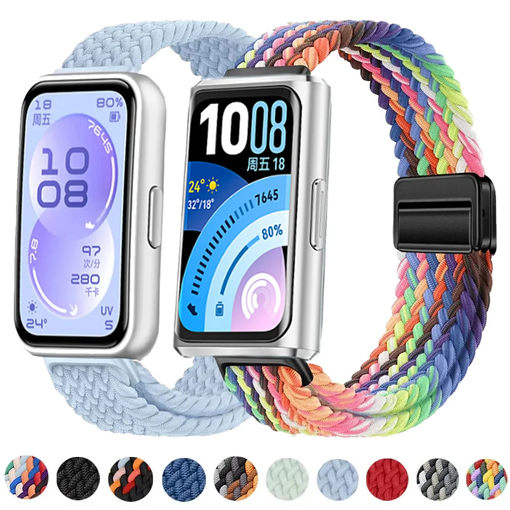 Offizielles geflochtenes Nylon-Schlaufenarmband für Huawei Band 11/11 Pro, Armband mit magnetischer Schnalle für Huawei Band 8/9/10, Bandzubehör