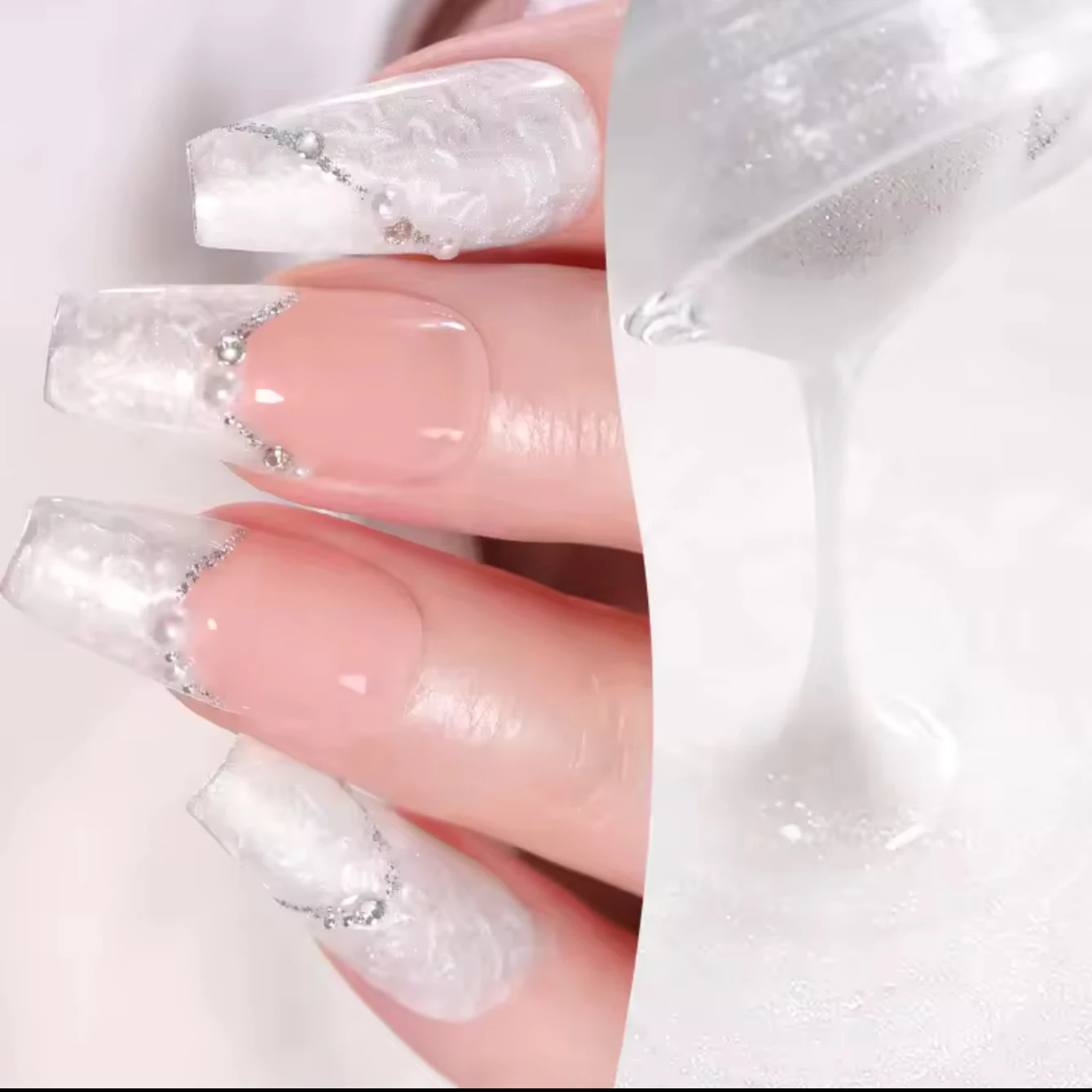 MIANEL 12ML Smalto per unghie gel glitterato strutturato perla 2025 Nuovo smalto per unghie Aurora Thread Unghie bianche invernali