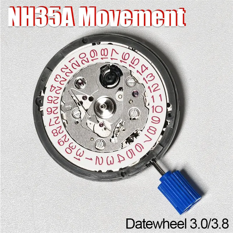 

Japan NH35 Movement Mod White-Red Text Datewheel Crown at 3.0/3.8 Position NH35A Red Disc Version 24 Jewels Seiko Movement Tools
