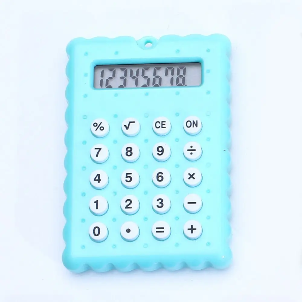 Battery Mini Calculator High Quality 8-Digit Display Biscuit Shape Scientific Calculators Mini Battery Calculator Stationery