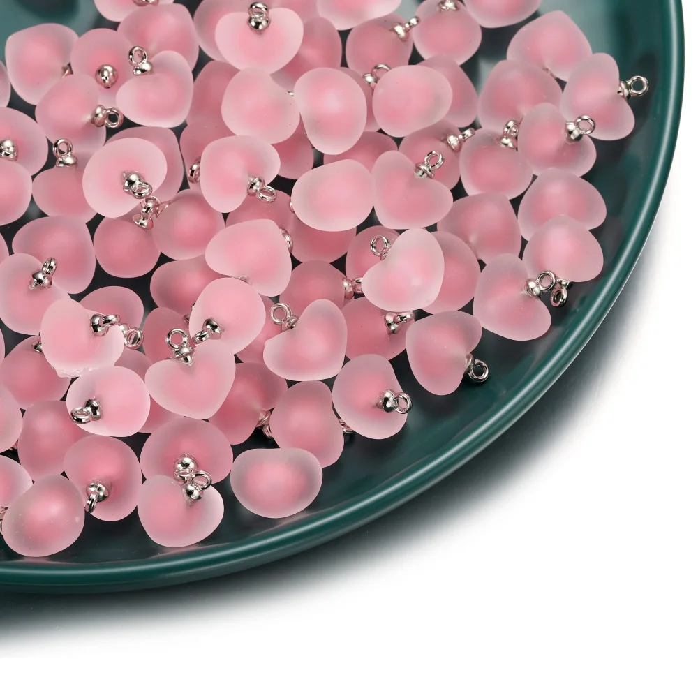 10 قطعة/الوحدة الراتنج متجمد متعدد الألوان القلب سحر ل سوار اليدوية أقراط قلادة قلادة DIY بها بنفسك مستلزمات صناعة المجوهرات