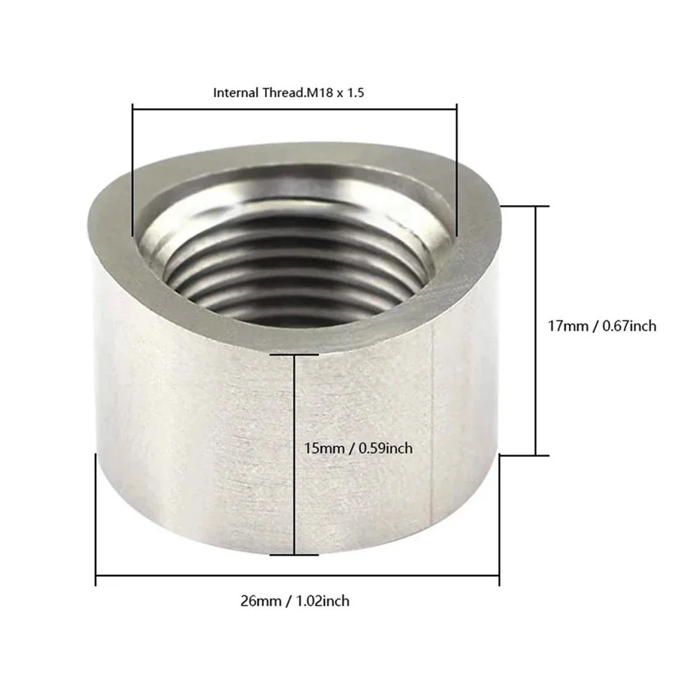 Sauerstoffsensor Edelstahl Stopfen Stecker Mutter Stufenmontagekappe Kit Stecker Mutter Stecker Breitband Mutter Fitting Schweißstöcke M18X1,5 – Detail 6