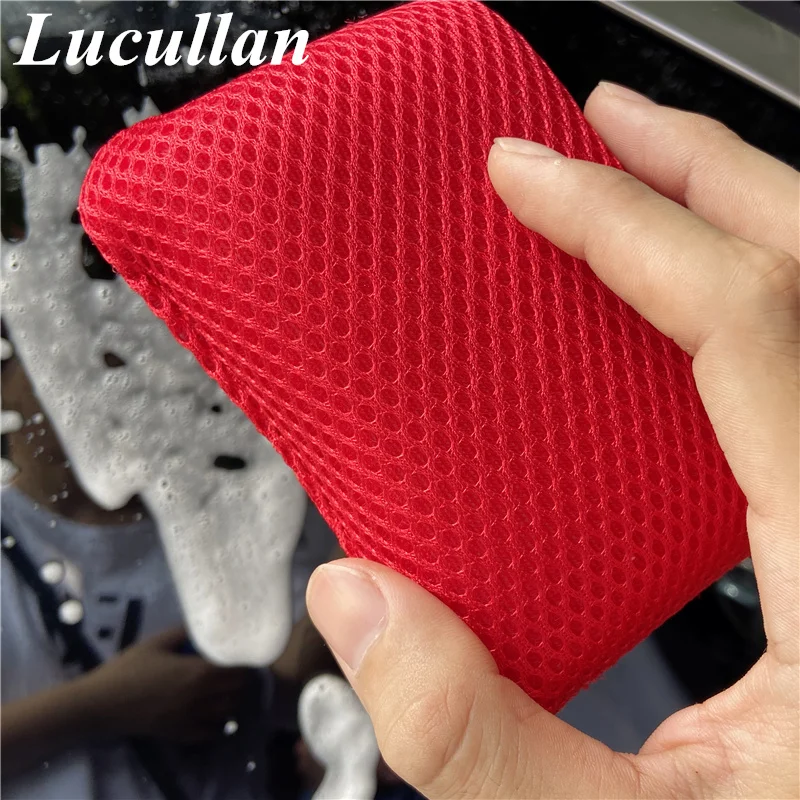 Lucullan Microfiber Mesh Bug Sponge Car Wash Tools Scrubbing Power to Removes Stubborn Debris From Glass&Paint