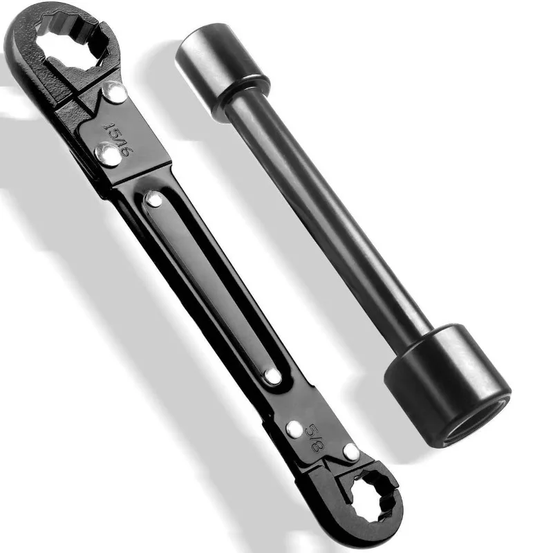 Double‑Ended Ratchet Angle Stop Wrench Multi‑Purpose Plumbing Pipe Hardware Hand Tools
