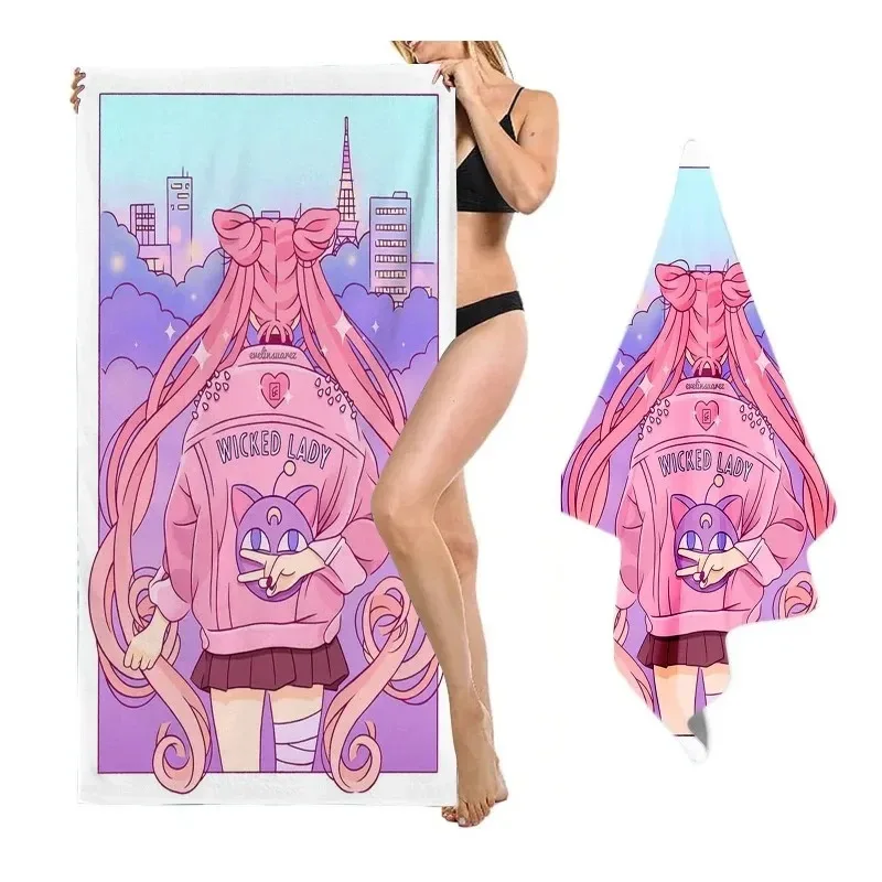 

Spot Cartoon Animation Pretty Soldier Sailor Moon Fitness Running Sweat Practical Beach Towel Swimming Bath Towel Anime Model