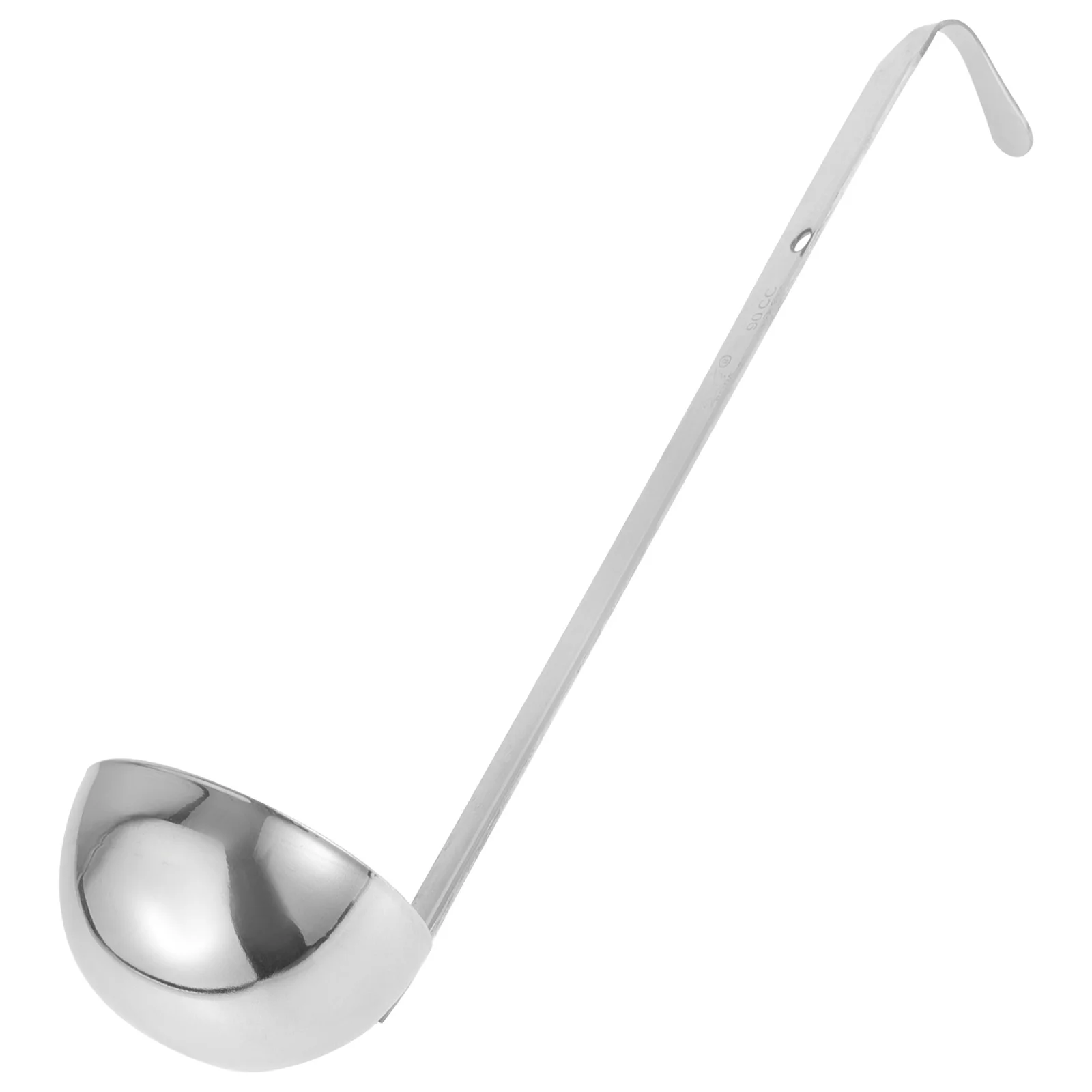 

Soup Spoon Hook Handle Stainless Steel Kitchen Ladle 90ml Serving Spoon Soup Ladle Reusable Metal Utensils for Home and