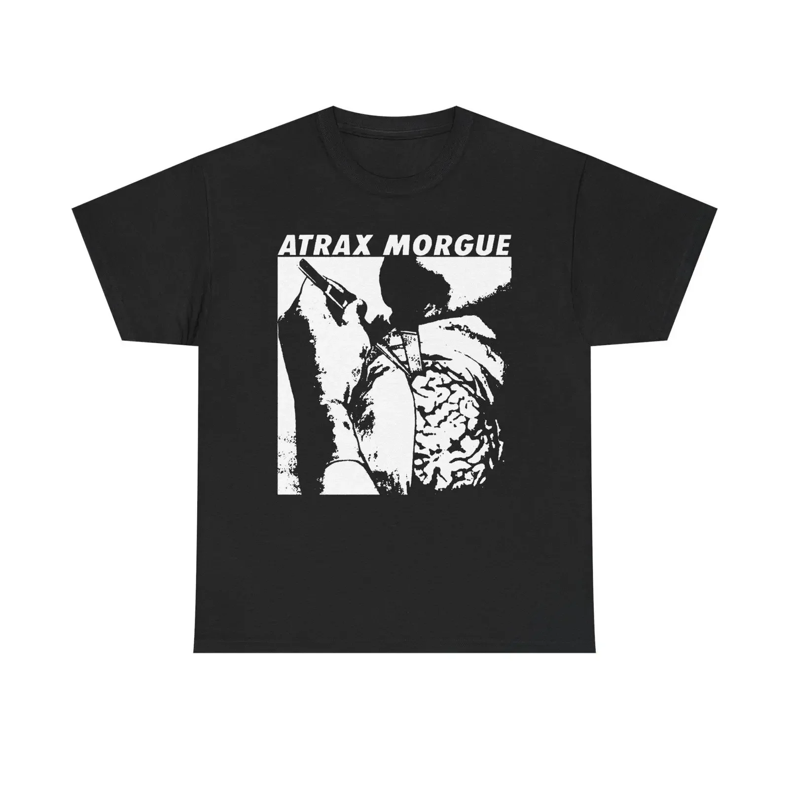 Atrax Morgue Industrial Noise Band T Shirt Heavy Cotton for Merzbow Throbbing Gristle Music Fans vintage Washed Breathable