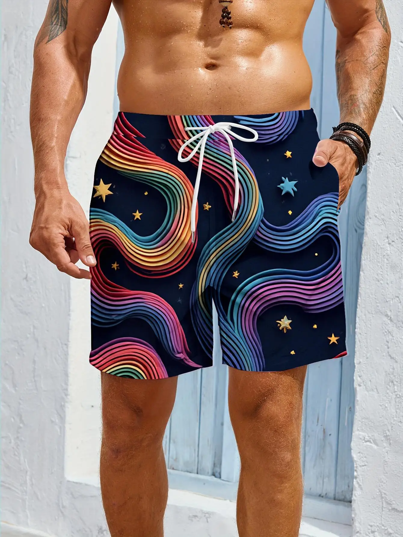 

1pcs Men's Short swim trunks2026 Summer 3D Printed Short sleeve Quick drying Polyester running Breathable clothes for man