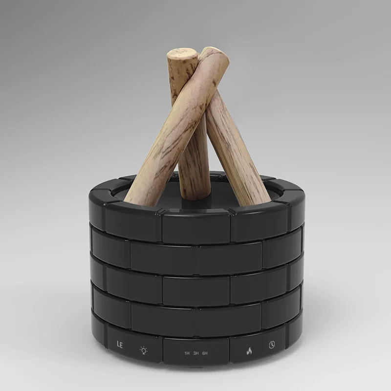 

3-in-1 Ultrasonic Humidifier & Essential Oil Diffuser with Real Flame Effect, Cool Mist, 350ml, Quiet Night Light, for Bedroom