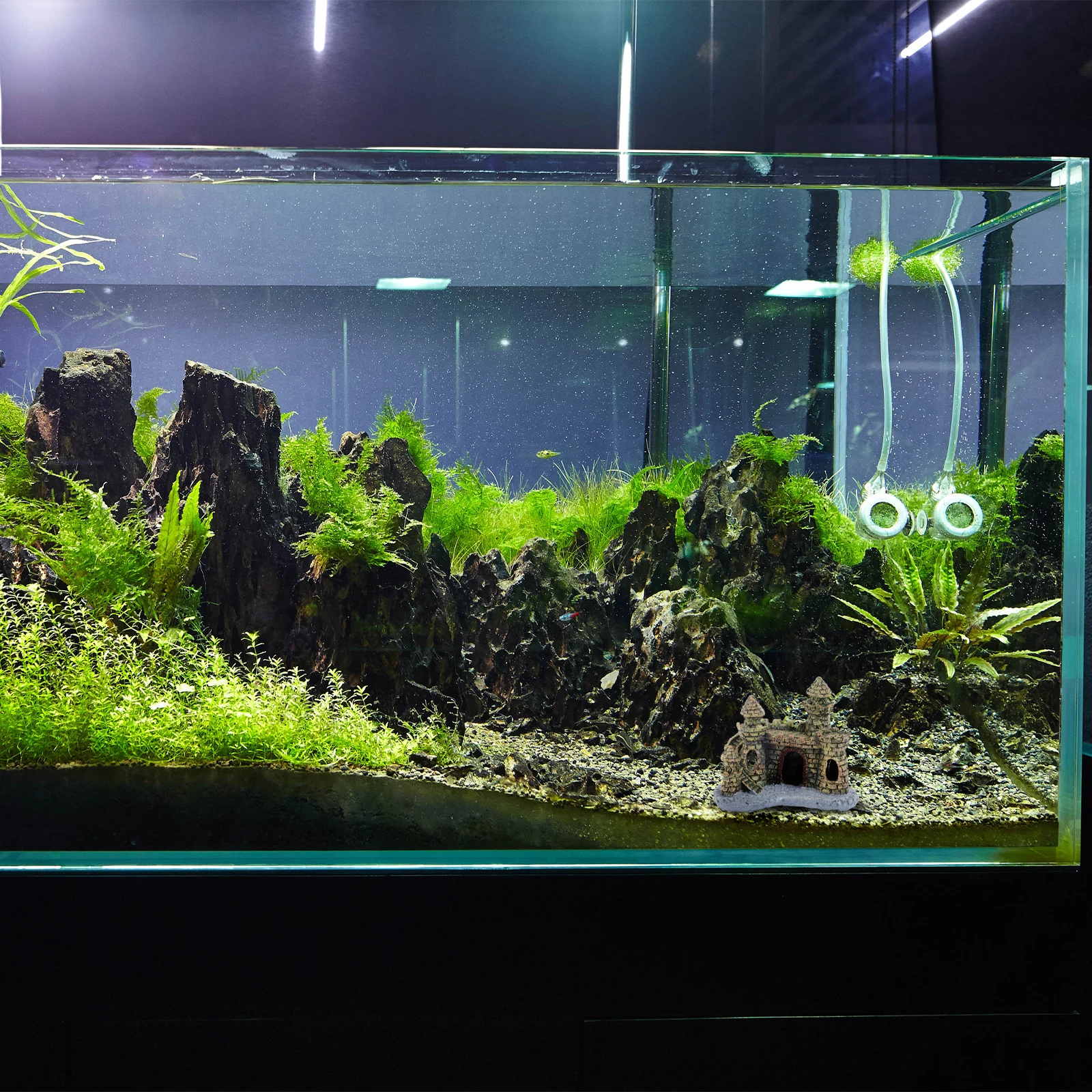 

s Aquarium Decoration Resin Mini Castle Fish Tank nament Hideout for Freshwater Tanks Aquatic Terrarium Fish