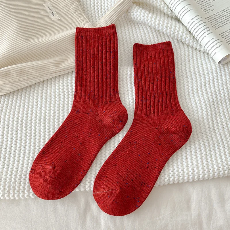 Socks For Women Autumn Winter New Simple Japanese Style Loose Socks Wool Casual Basic Warm Lady Thick Socks Fashion High Quality