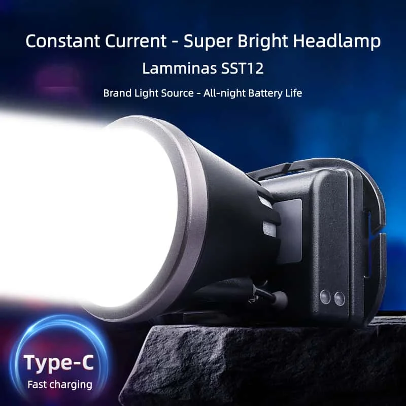 Newest Constant Current Brightest Rechargeable Headlamp, Ultra-Long Runtime Mining Headlight for Outdoor Camping & Work