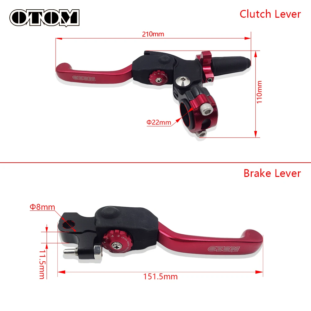 OTOM Universal Motorcycle Brake Clutch Lever 7 Gears Adjustable Foldable For KAYO T4 T6 K6 KEWS K16 K18 HENGJIAN KTM AVANTIS GR