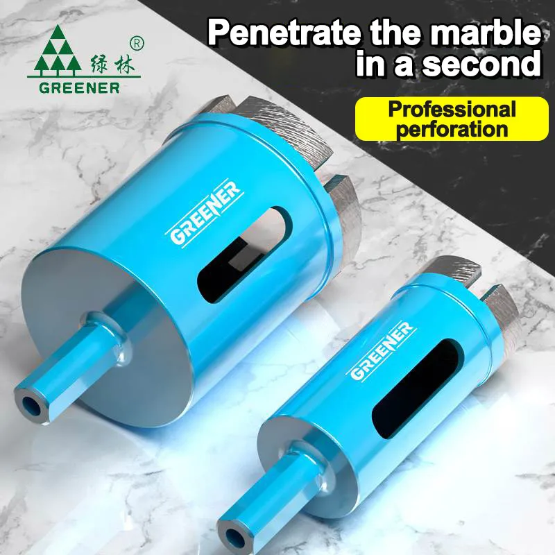 

GREENERY Sintered Diamond Hole Saw Drill Bits Set for Marble Granite Glass Ceramic Tile Stone Cutting Tools Extra Hard Durable