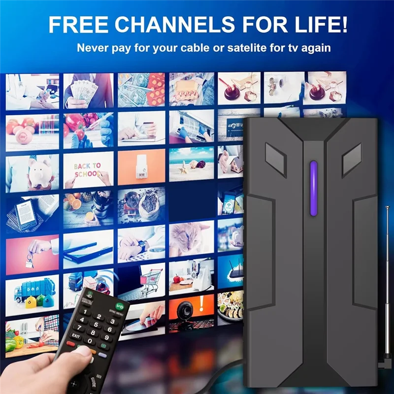 Antena de tv dvbt2, sinal forte ao ar livre, hdtv hd 4k, amplificador de sinal de tv completo, antena digital poderosa para tvabgi de alto alcance