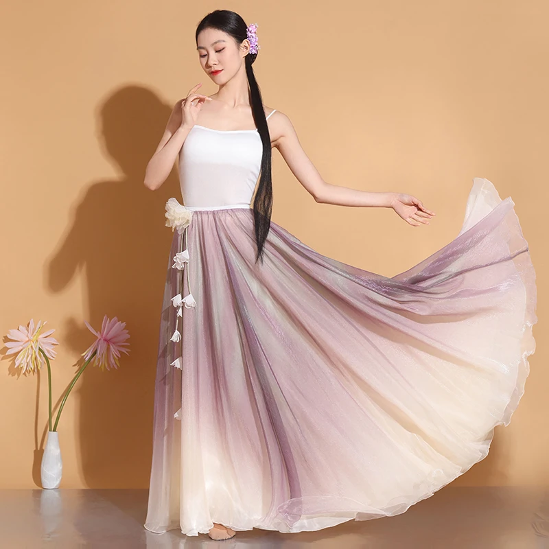 Classical Dancing Dress Female Modern Hanfu Clothes Ancient Chinese CostumeYangko Wear Elegant Practice Performance Dresses