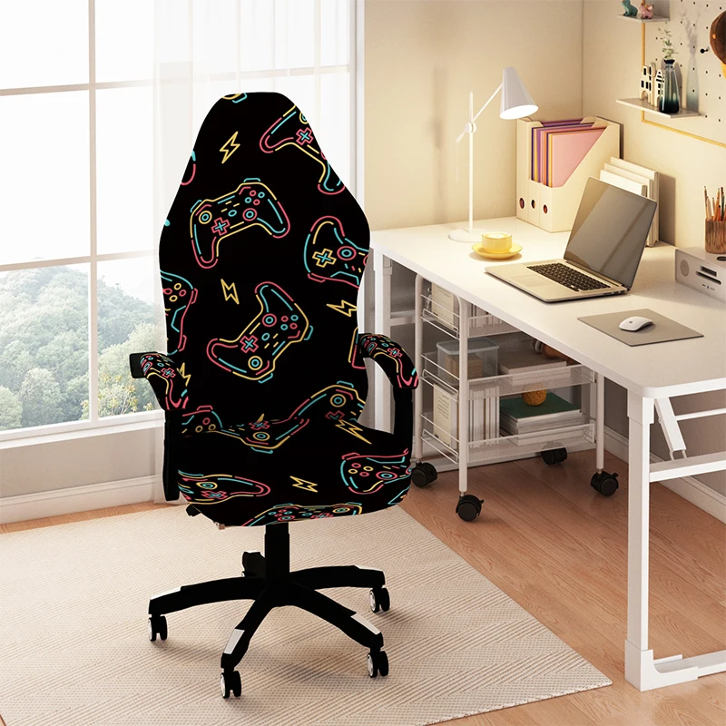 Computer Gaming Chair Cover Fashion Printed Elastic E-Sports Swivel Chair Protect Dust Covers Home Office Armchair Slipcovers