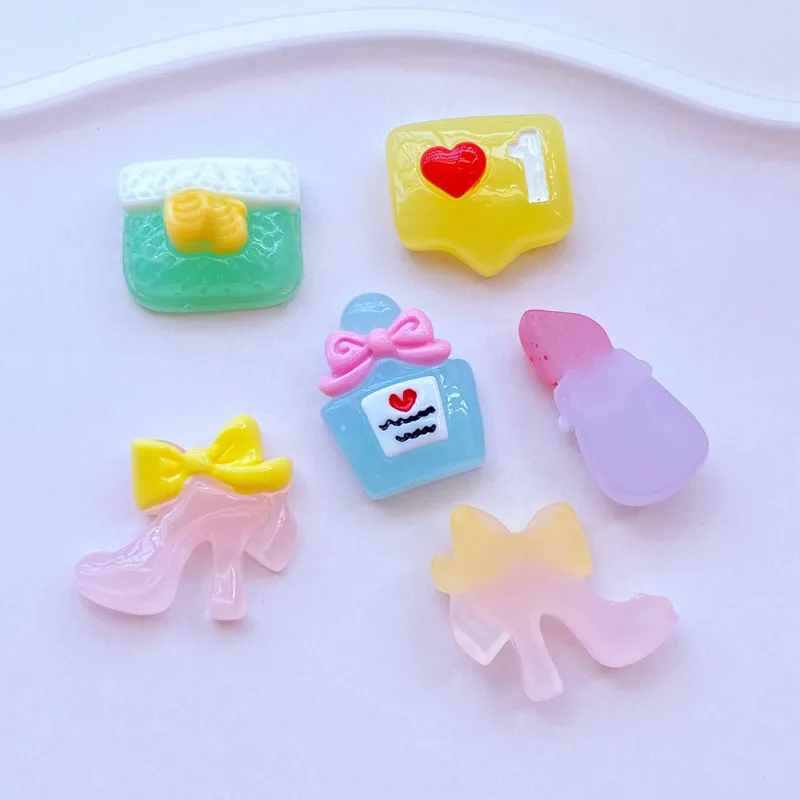 10Pcs New Mini Cute Cosmetics Series Flat Back Resin Scrapbooking DIY Jewelry Craft Decoration Accessorie