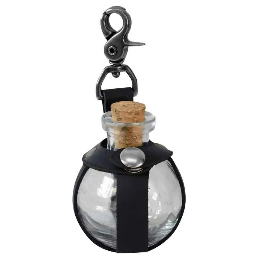 Medieval Witch Wizard Dark Magic Cork Potion Bottle With PU Leather Holder Renaissance Costume Accessory Lovely Flask Holster