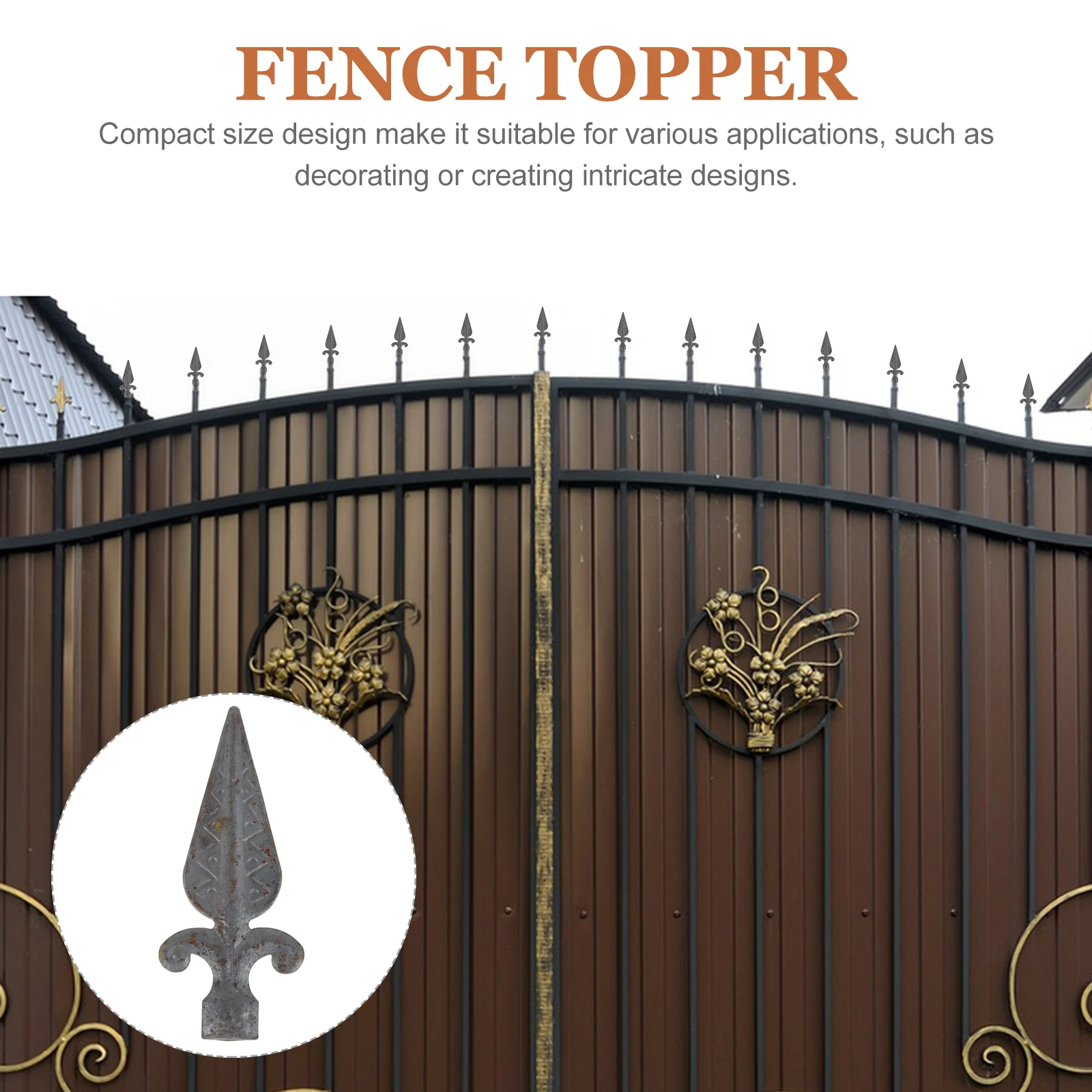 

Cast Iron Gun Head Fence Gate Top Metal Spike Topper Finials Post Toppers The Decor Accessory