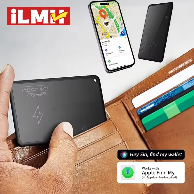 

Wireless Charging Tracking Card Wallet GPS Locator Anti-loss Mini Smart Tag For Iphone Apple Find My App for Wallet Tracker Card