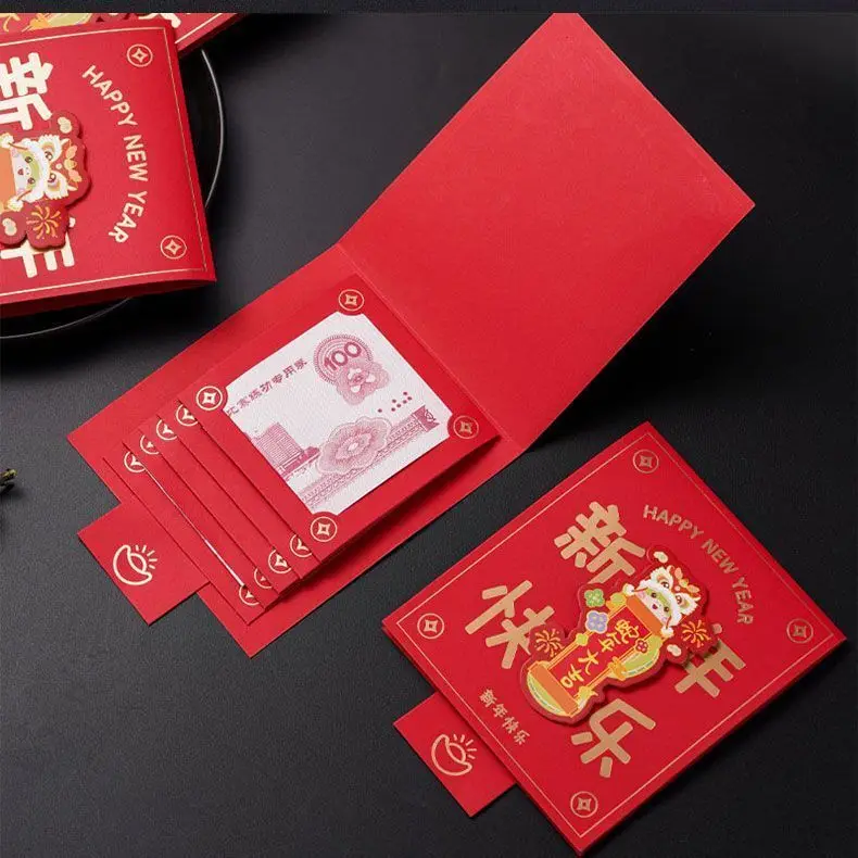 2025 New Creative Chinese Red Envelope New Year Gift  Bring Good Luck Chinese Zodiac Snake Year Hong Bao Available to Pull