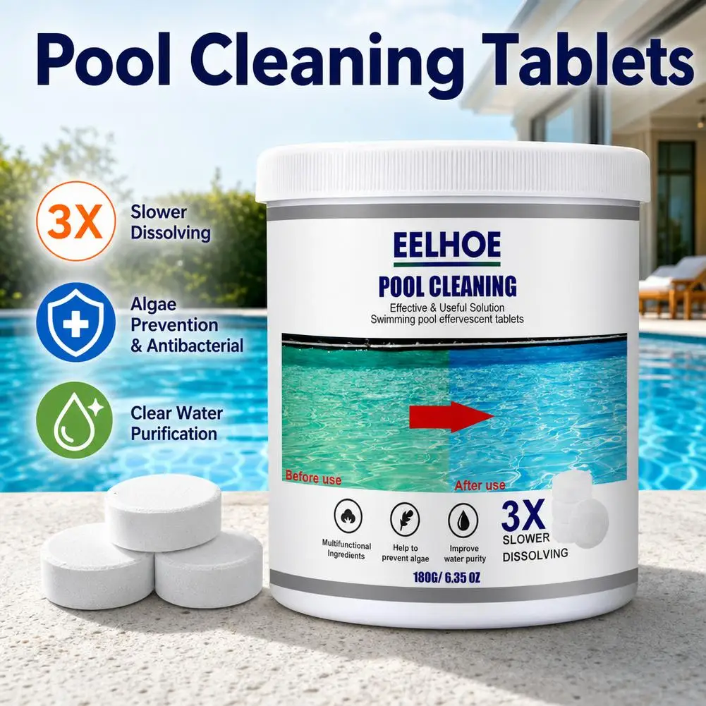 Pool Cleaning Effervescent Tablets Efficient Decontamination Purify Water Prevent Algae Cloudiness Cleaner For Swimming Pool