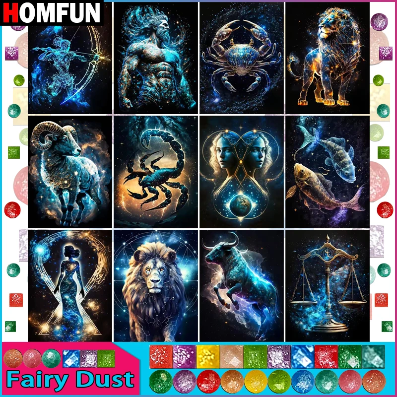 HOMFUN Fairy ฝุ่นเพชรเย็บปักถักร้อย