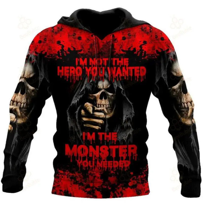 Vintage Skull 3D Printed Hoodie for Men,Women,Casual Fashion Hoodies for Kids,Pullover Sweatshirts,Oversized Unisex Men\'s Coat